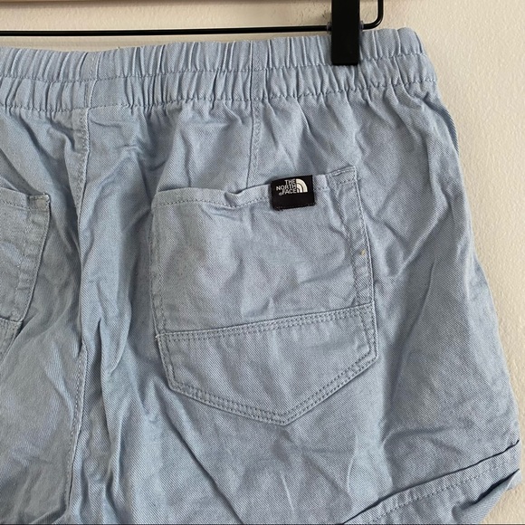 The North Face Blue Canvas Tie Waist Shorts Sz Sm - Picture 4 of 6